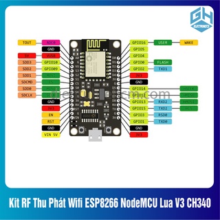 Mạch kit esp8266 rf thu phát wifi nodemcu lua v3 ch340 kích thước
