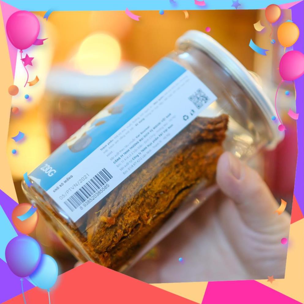 Khô bò miếng 230g loại 1 VIETGOURMET/ Thịt bò khô vị cay dai thơm/ Ăn vặt Hà Nội làm quà tặng | BigBuy360 - bigbuy360.vn