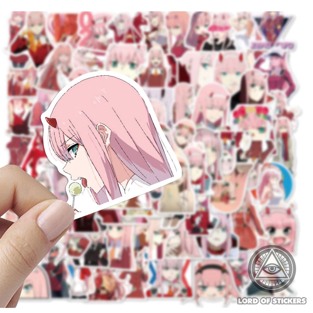 Set 100 Hình Dán Zero Two Sticker Darling In The Franxx Anime Manga Waifu Chống Thấm Nước Trang Trí Mũ Bảo Hiểm, Laptop
