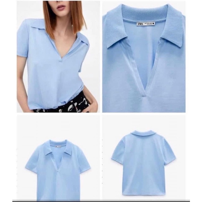 Áo thun polo nữ Zara Auth vợt sale