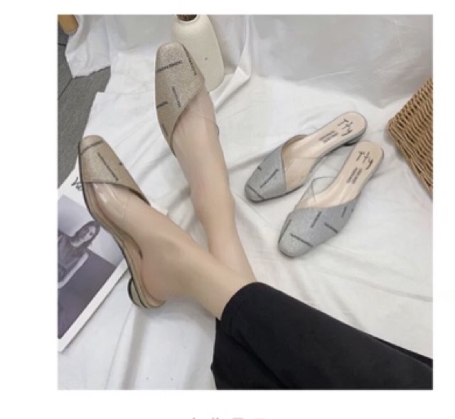 Giày sục kim sa pha mica