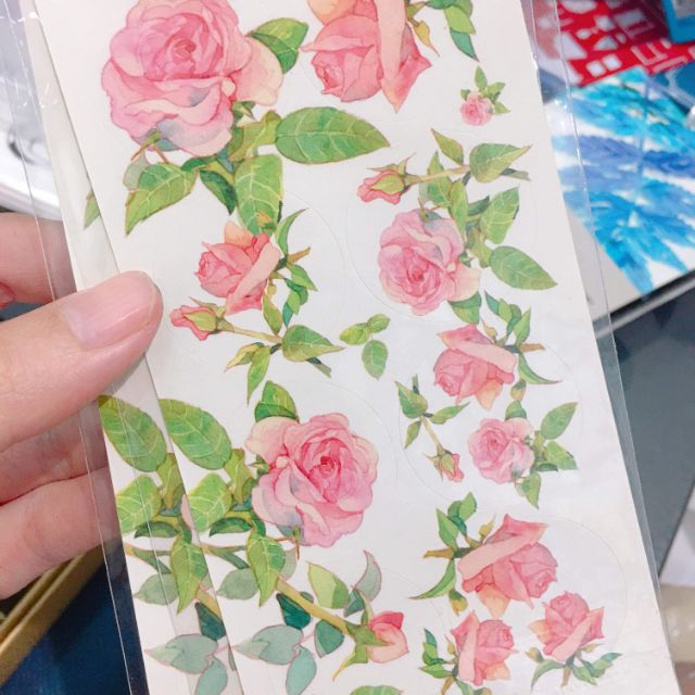 Mua 1 tặng 1  Tấm nhãn dán sticker hình hoa hồng Rose Rose