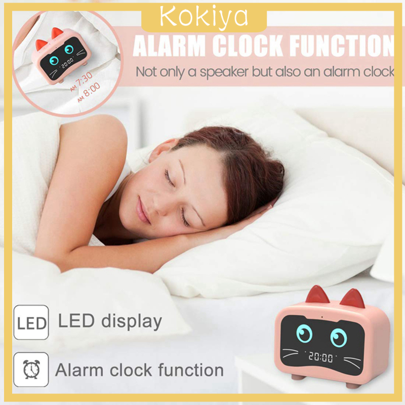 [KOKIYA]Wireless Bluetooth Speaker Alarm Clock Digital FM Radio HD Call for Home White