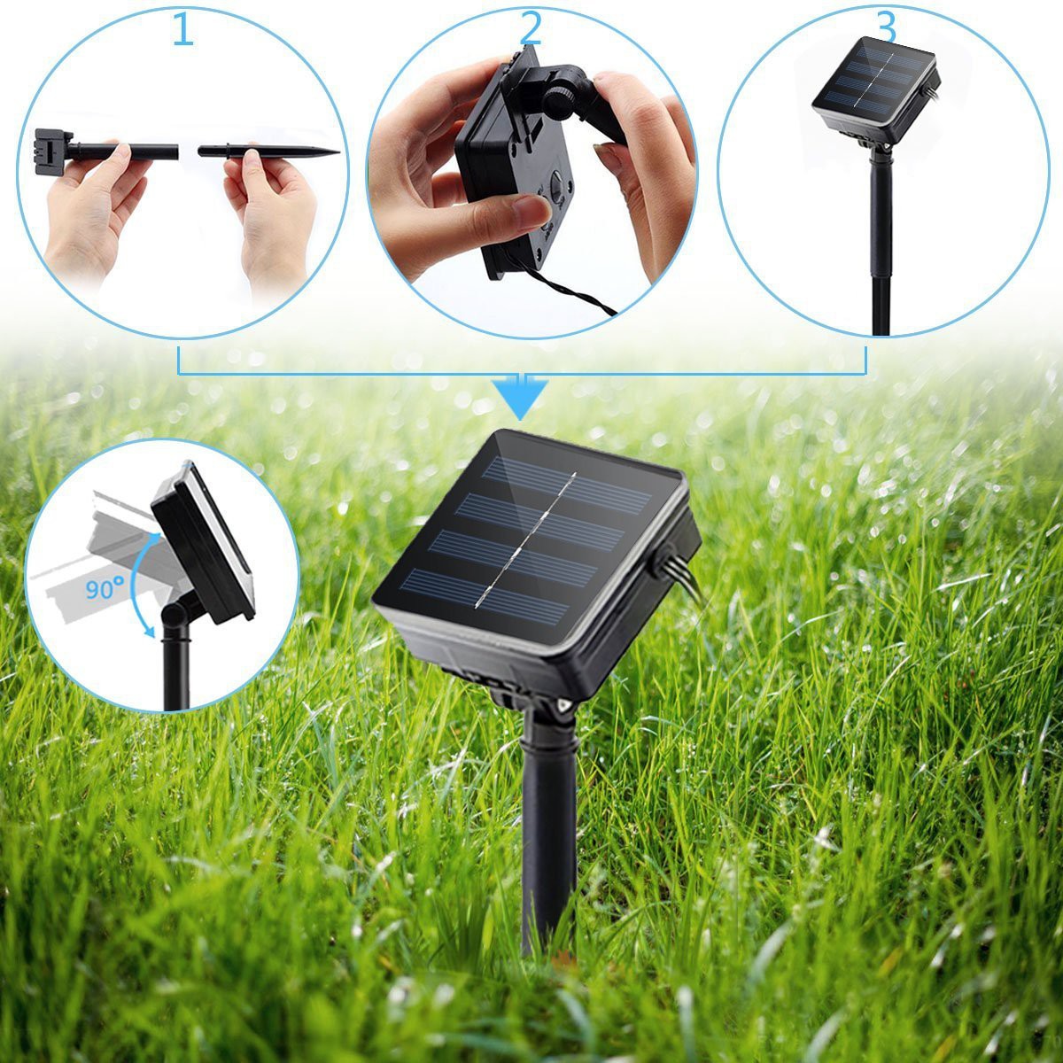 →[In stock]-LED Solar Battery Powered String Lights Garden Christmas Outdoor Decorative Lights Warm White