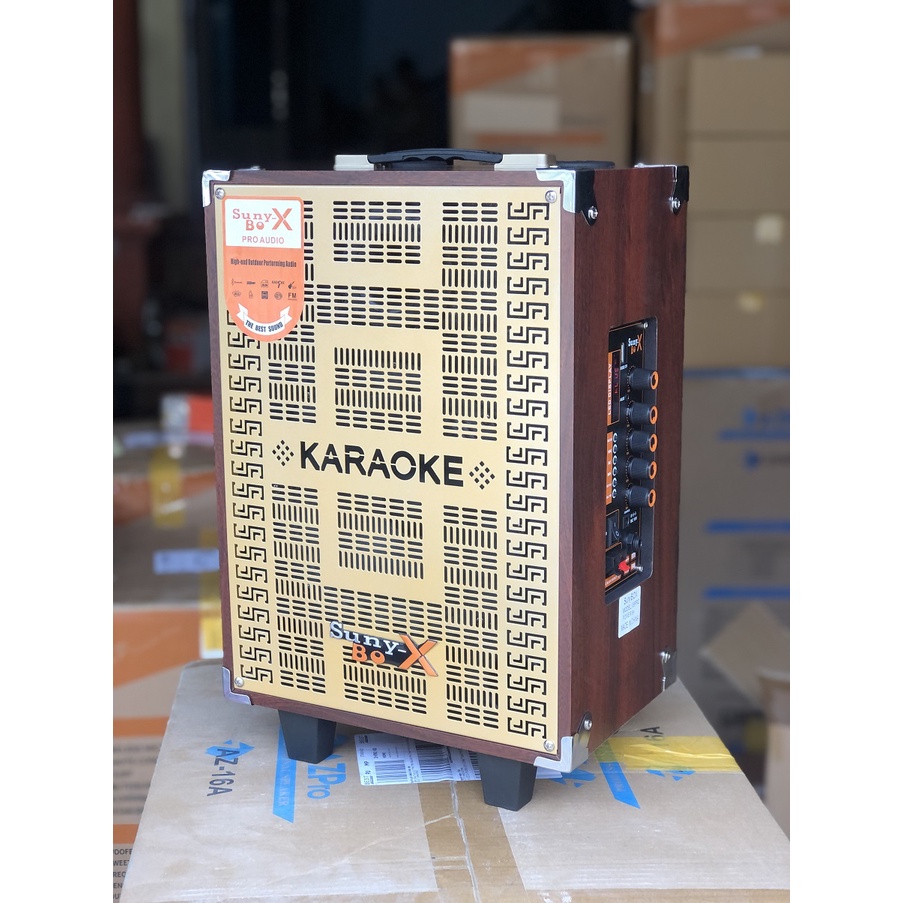 Loa Kéo Bluetooth Bass 20 Vỏ gỗ Karaoke Cực hay Tặng 2 Mic Không Dây Cao cấp Siêu hút âm