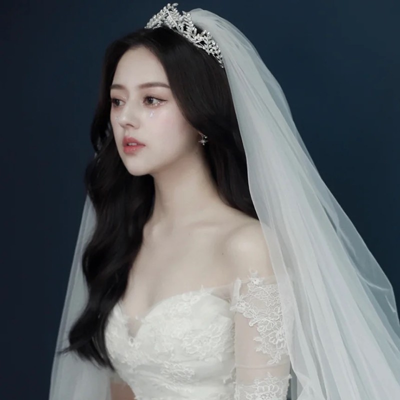 Vương miện đính đá sang trọng thời trang cho cô dâu