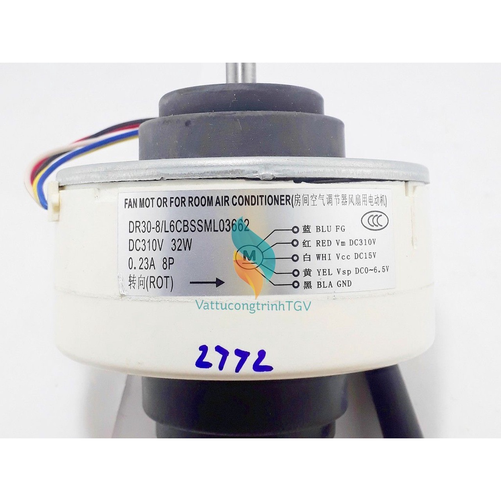 Motor quạt màn lạnh điều hòa SAMSUNG Inverter DC310V- 32W - 5 dây