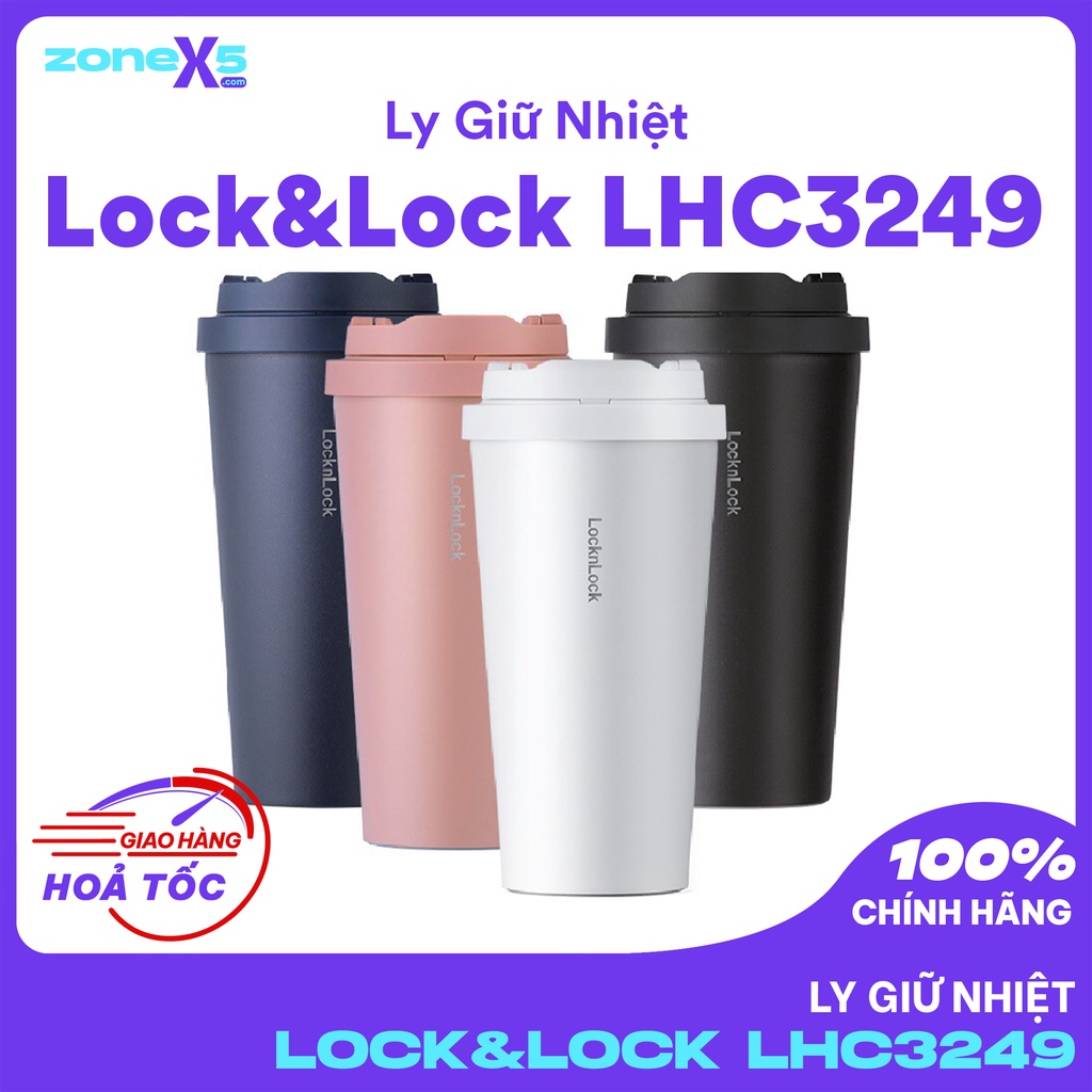 Ly Giữ Nhiệt Lock&Lock Energetic One-Touch Tumbler LHC3249 - 550ML - Bình Giữ Nhiệt Lock&Lock