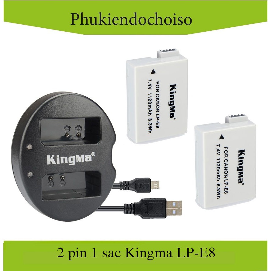 Combo pin sạc Kingma cho Canon LP-E8