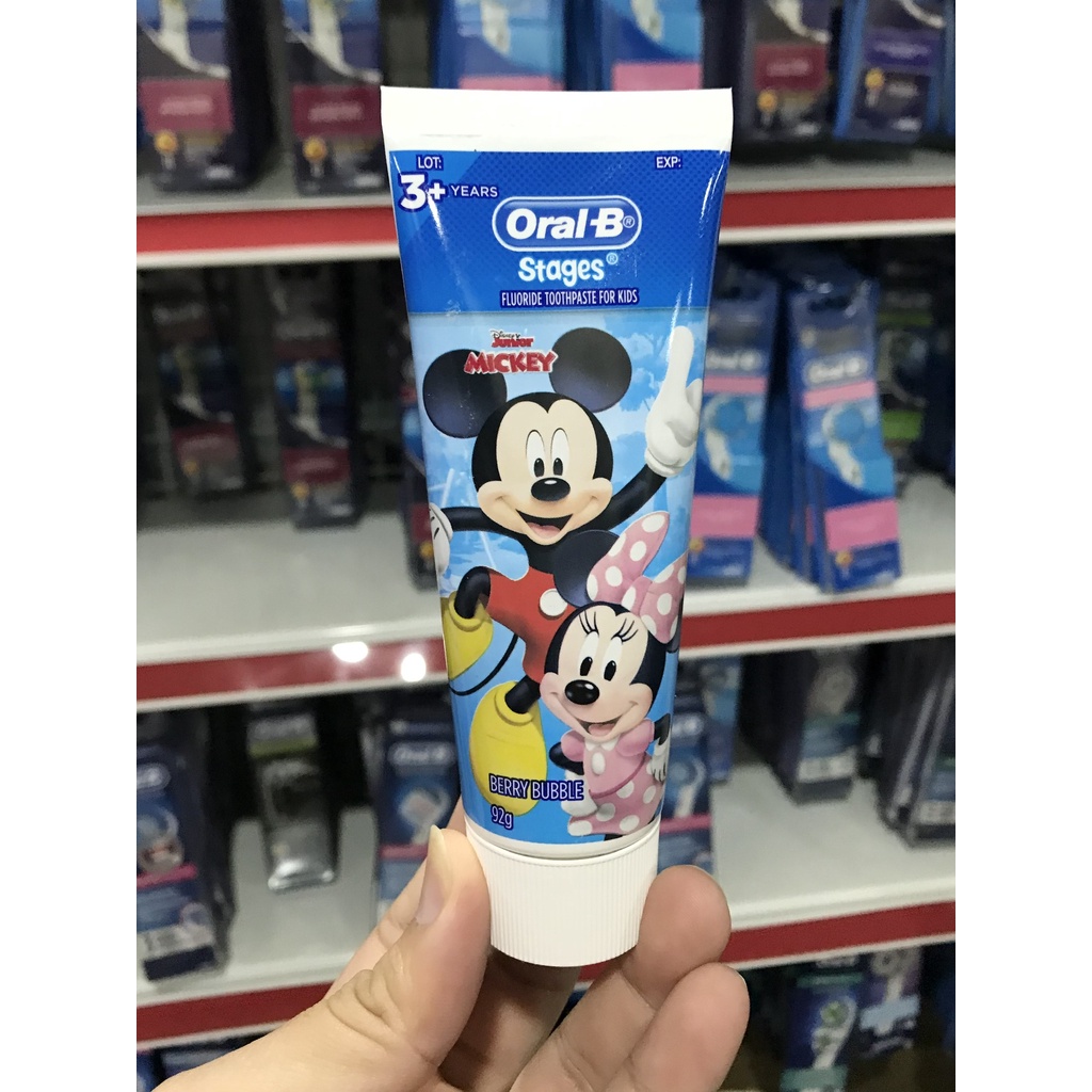 Kem đánh răng Oral-B Mickey Mouse 92g cho bé từ 3 tuổi - Chính hãng Đức