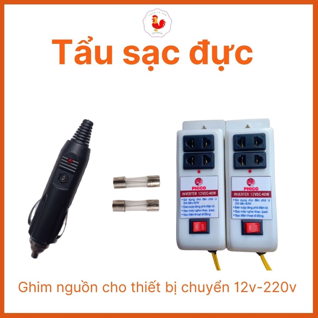 Tẩu sạc ô tô 0,5A giắc đực dùng lấy điện trên xe cho các thiết bị điện rời