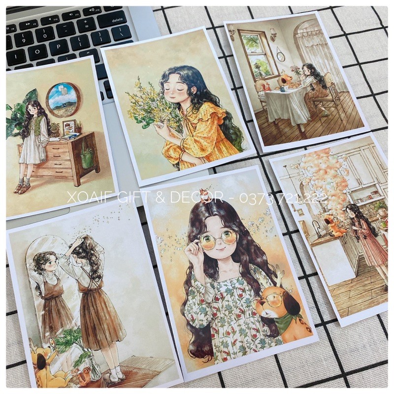 Set postcard FOREST GIRL decor trang trí phòng cực xinh