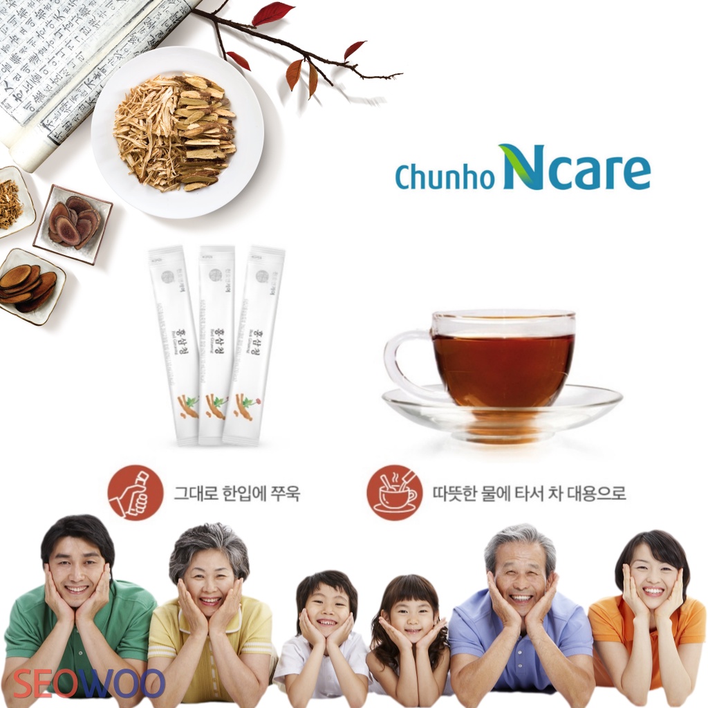 30 gói / Nước hồng sâm chăm sóc sức khỏe ChunhoNCare Korea / Made in Korea