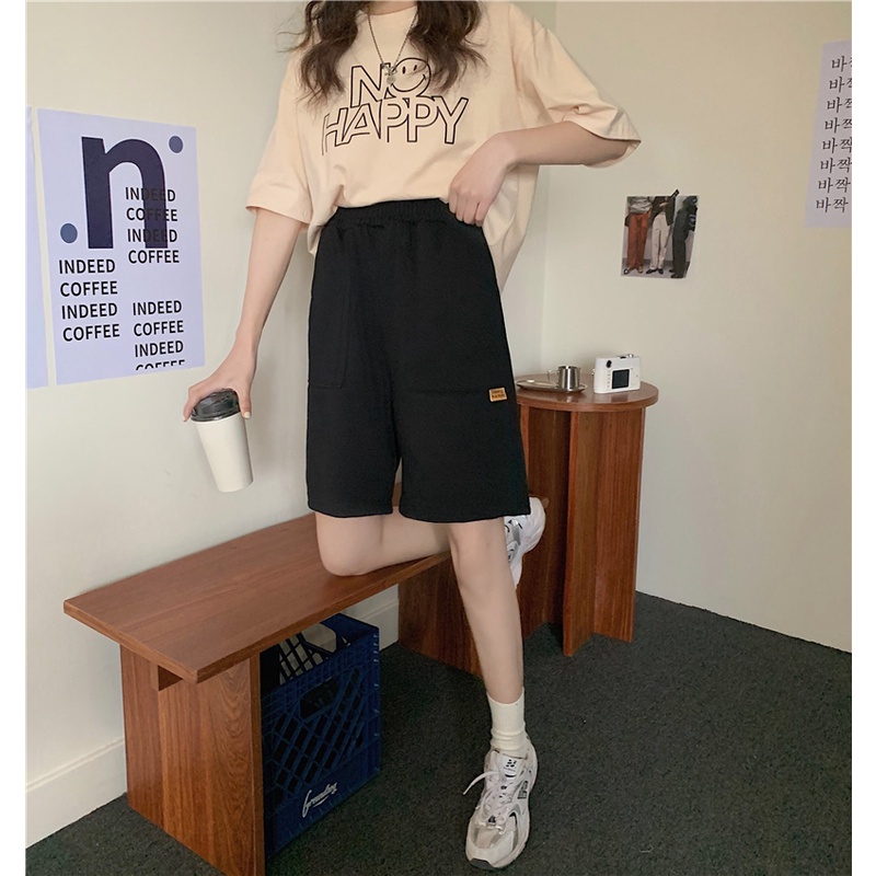 Quần Short Thể Thao Lưng Cao Phong Cách Hàn Quốc