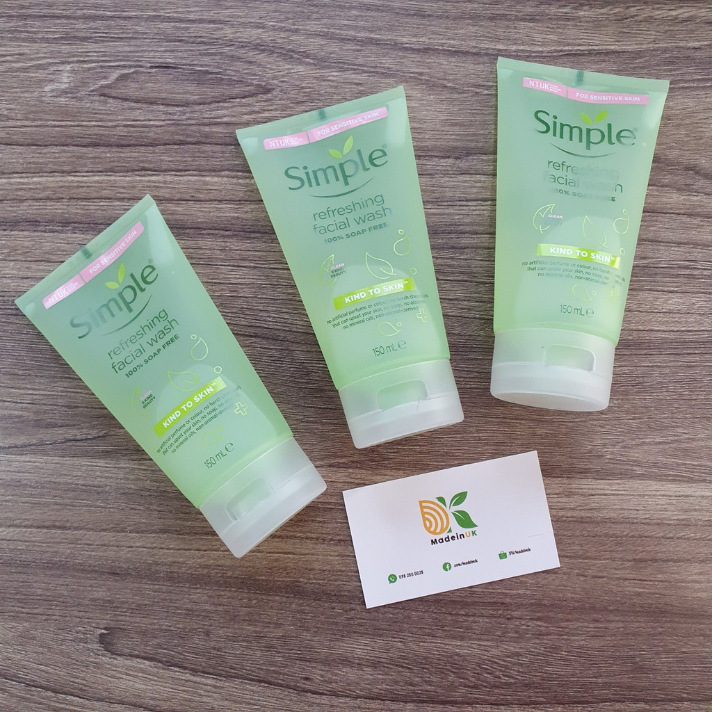 [ BAO BI MỚI] Sữa rửa mặt Simple KIND TO SKIN REFRESHING FACIAL WASH | BigBuy360 - bigbuy360.vn