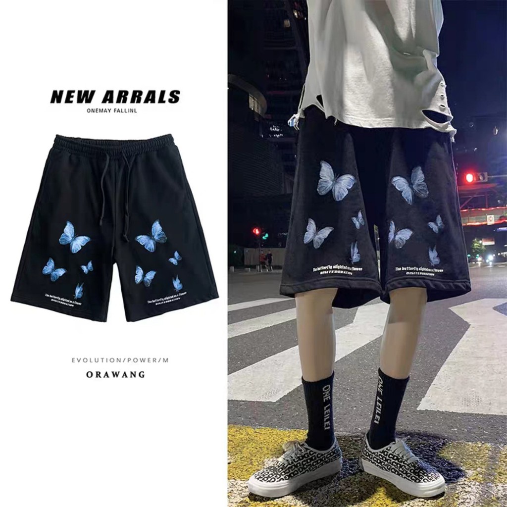 Quần short đùi nam thể thao thời trang kiểu dáng unisex dành cho nam , nữ in bướm | BigBuy360 - bigbuy360.vn