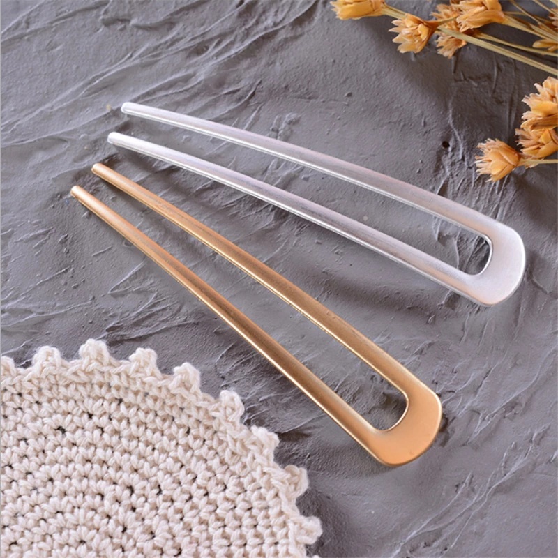 Kẹp Tóc Kim Loại Tạo Kiểu Hình Chữ U Đơn Giản Cho Nữ