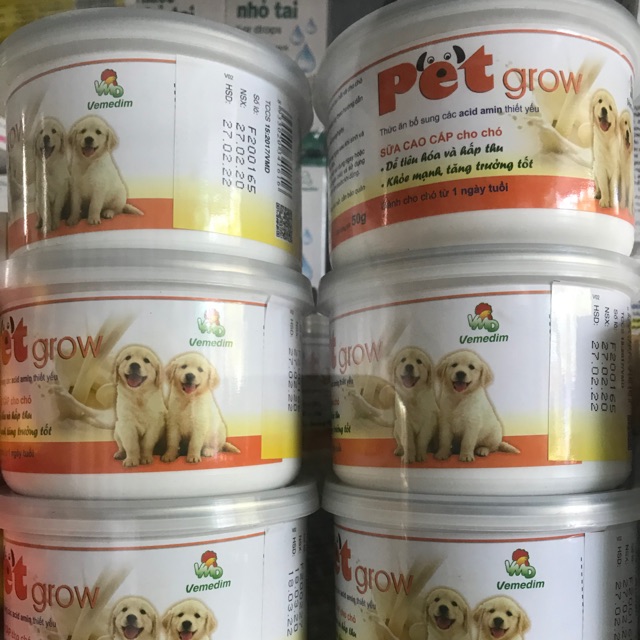 [lon 50g] Sữa cho chó con Pet Grow (không tiêu chảy)