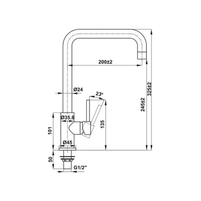 Vòi Rửa Chén Hafele HT21-CC1F245U 577.55.260 - Đồng Mạ Chrome