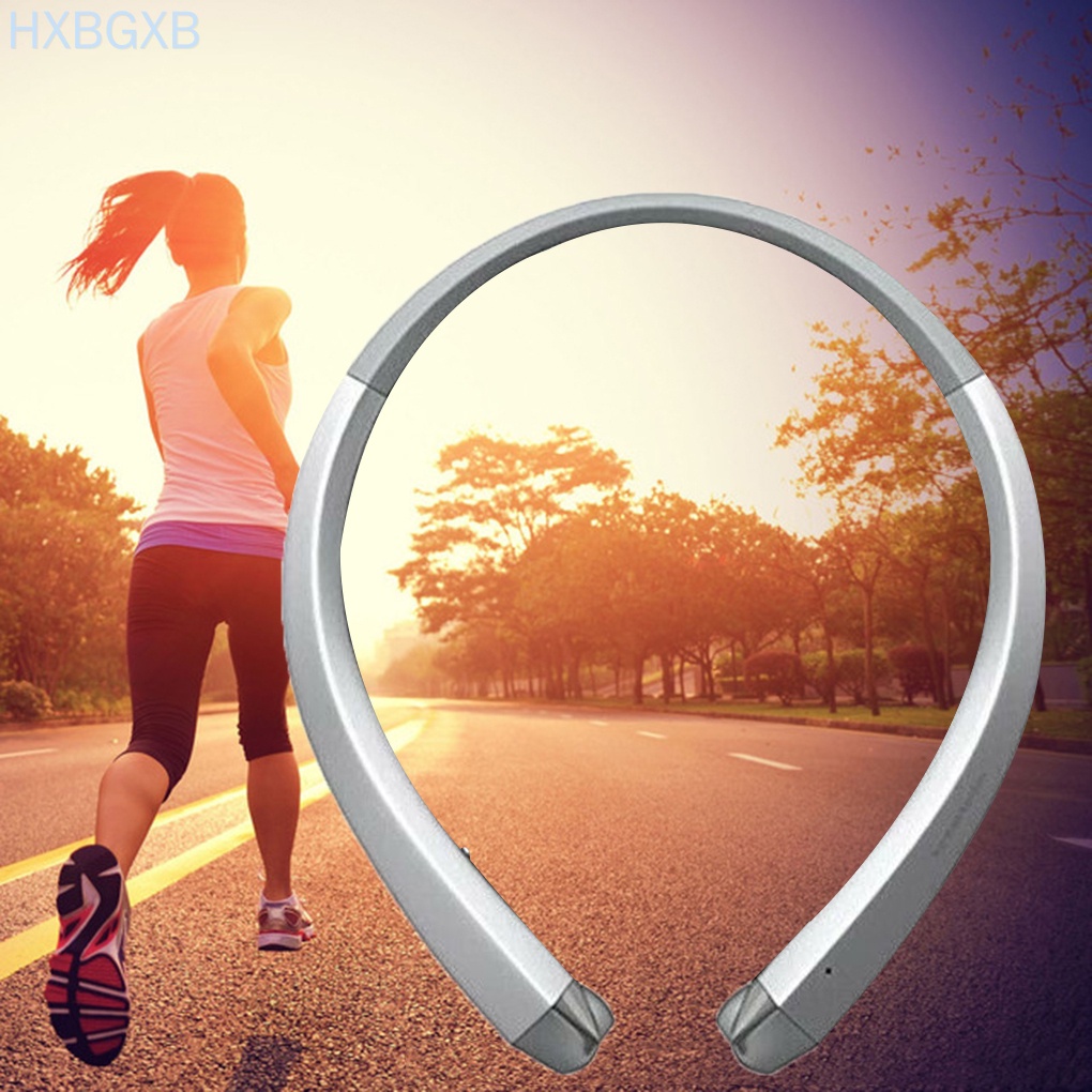 HXBG HBS-910 Bluetooth Earphone CSR Tone Sports Neckband Mic Noise Cancelling Stereo Sweat Proof Headphone,Silver