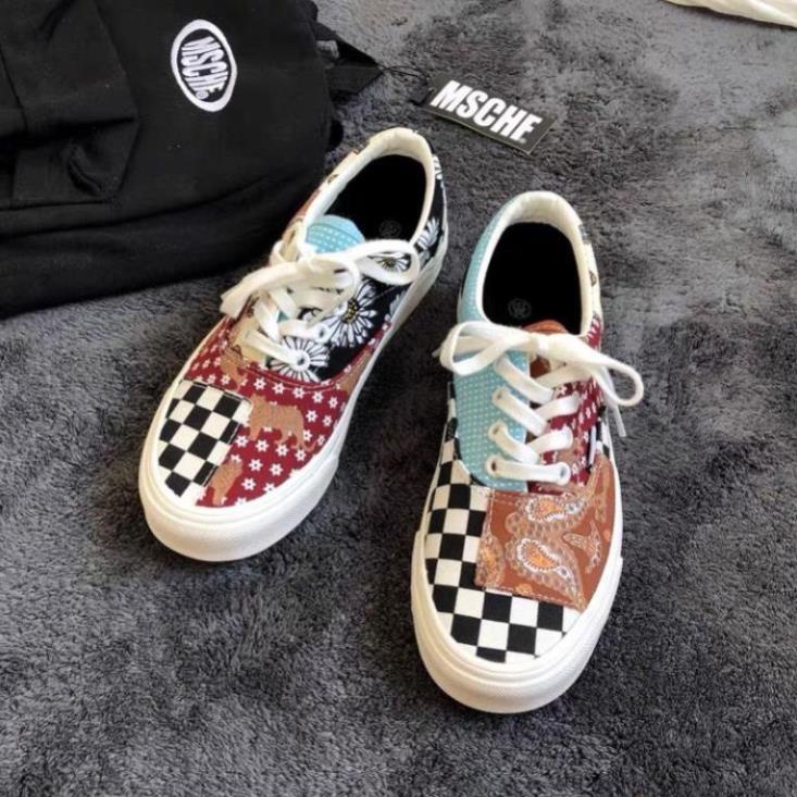 (Hàng order) Giày vải Họa Tiết Thổ Cẩm Unisex hoa văn caro tự nhiên - NAM NỮ - 100% vải canvas " ' , . 👠
