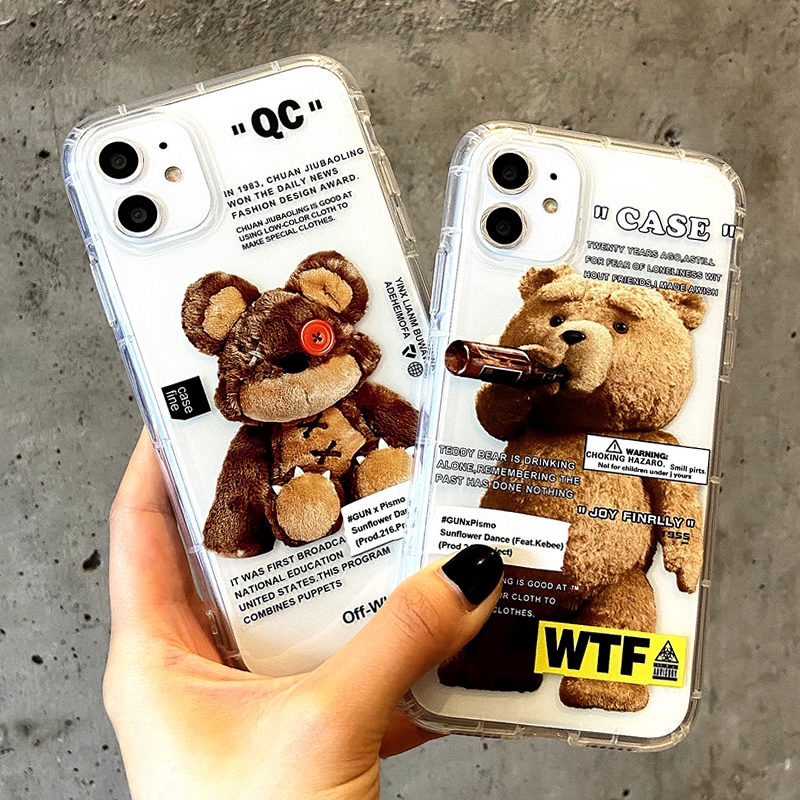 Ốp điện thoại họa tiết gấu cho iPhone 6/6 Plus/7/7 Plus/8/8 Plus/X/XS/XR/XS MAX/11/11 PRO/11 Pro MAX/SE