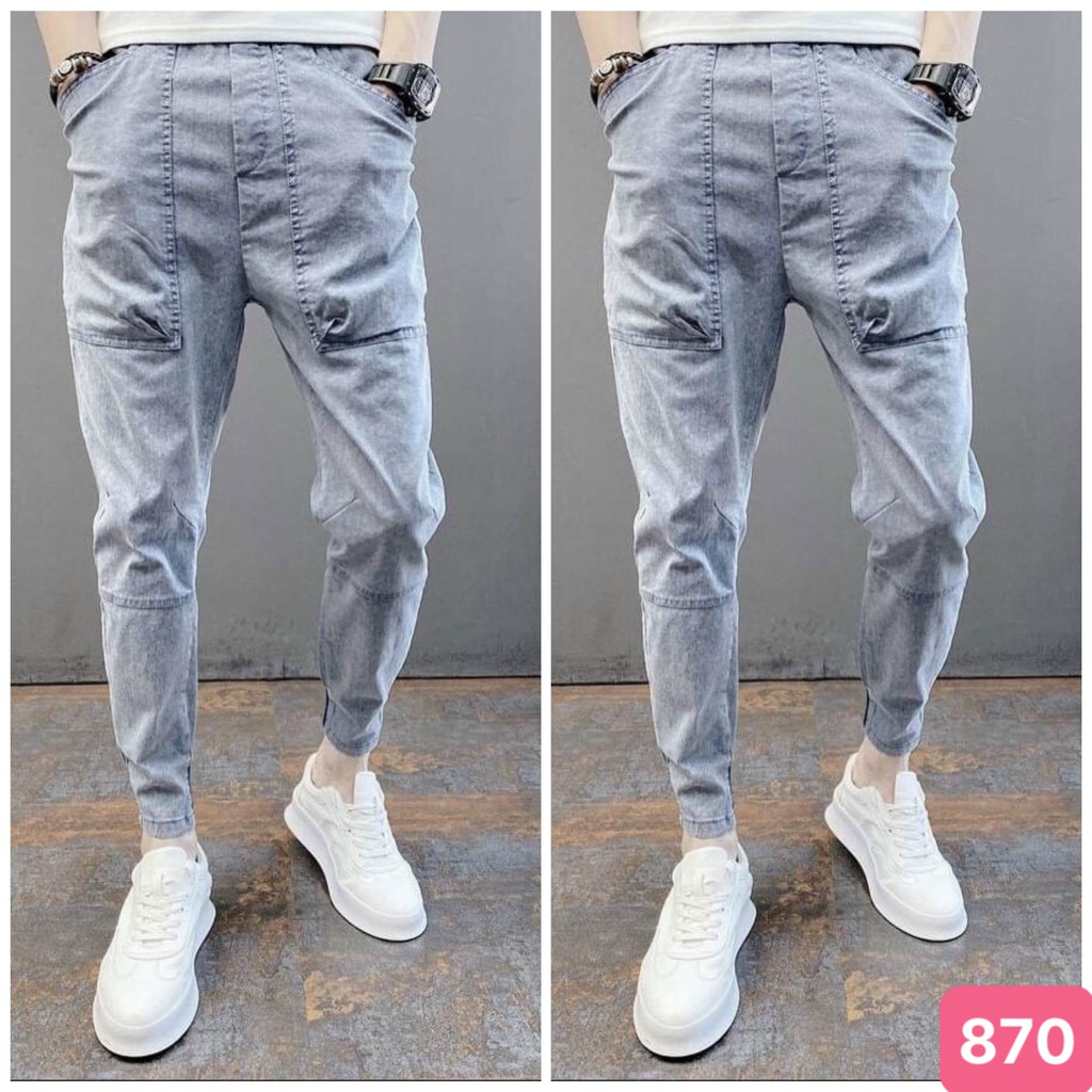 Quần Jean Nam Chất Bò Cao Cấp 2695AD20 Đen Trơn Co Dãn 4 Chiều | BigBuy360 - bigbuy360.vn