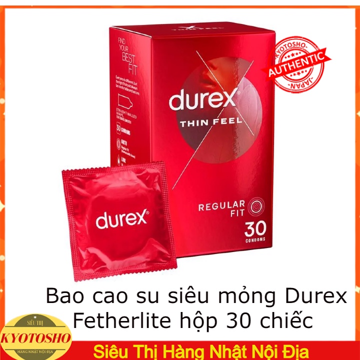 Bao cao su siêu mỏng Durex Fetherlite hộp 30 chiếc