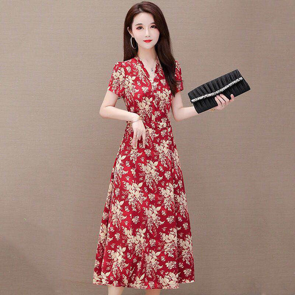 Đầm Hoa Tay Ngắn Thanh Lịch Cho Nữ 2021 | BigBuy360 - bigbuy360.vn