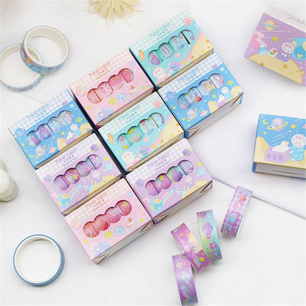 Set 4 Cuộn Băng Dính Washi Trang Trí Sổ Lưu Niệm Dễ Thương Dành Cho Học Sinh