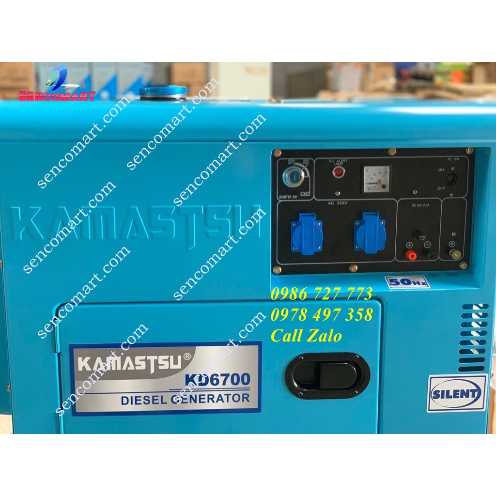 Máy phát điện chạy dầu 5kw tủ cách âm Kamastsu 6700 giá rẻ