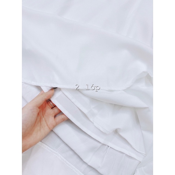 Váy trắng hở lưng đan dây lưng, váy maxi trắng