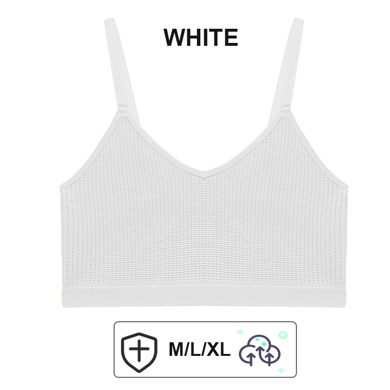 Áo hai dây FINETOO cổ V màu trơn nâng ngực quyến rũ