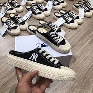 Giày lười sục mlb ny đạp gót , sục sneaker ny, sục đạp gót màu đen hot hit 2020 bản đẹp