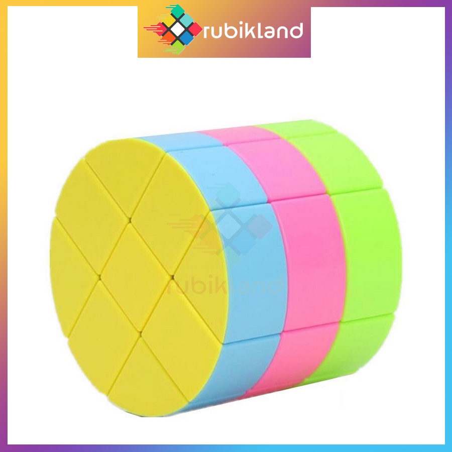 Rubik Biến Thể Cylinder Rubic Z-Cube Cloud 3-layer Cylinder Stickerless Không Viền Đồ Chơi Trí Tuệ Trẻ Em