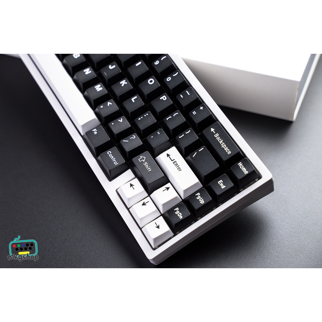 Keycap cmk Wob đen chữ trắng doubleshot, 173 nút bàn phím cơ, cherry profile
