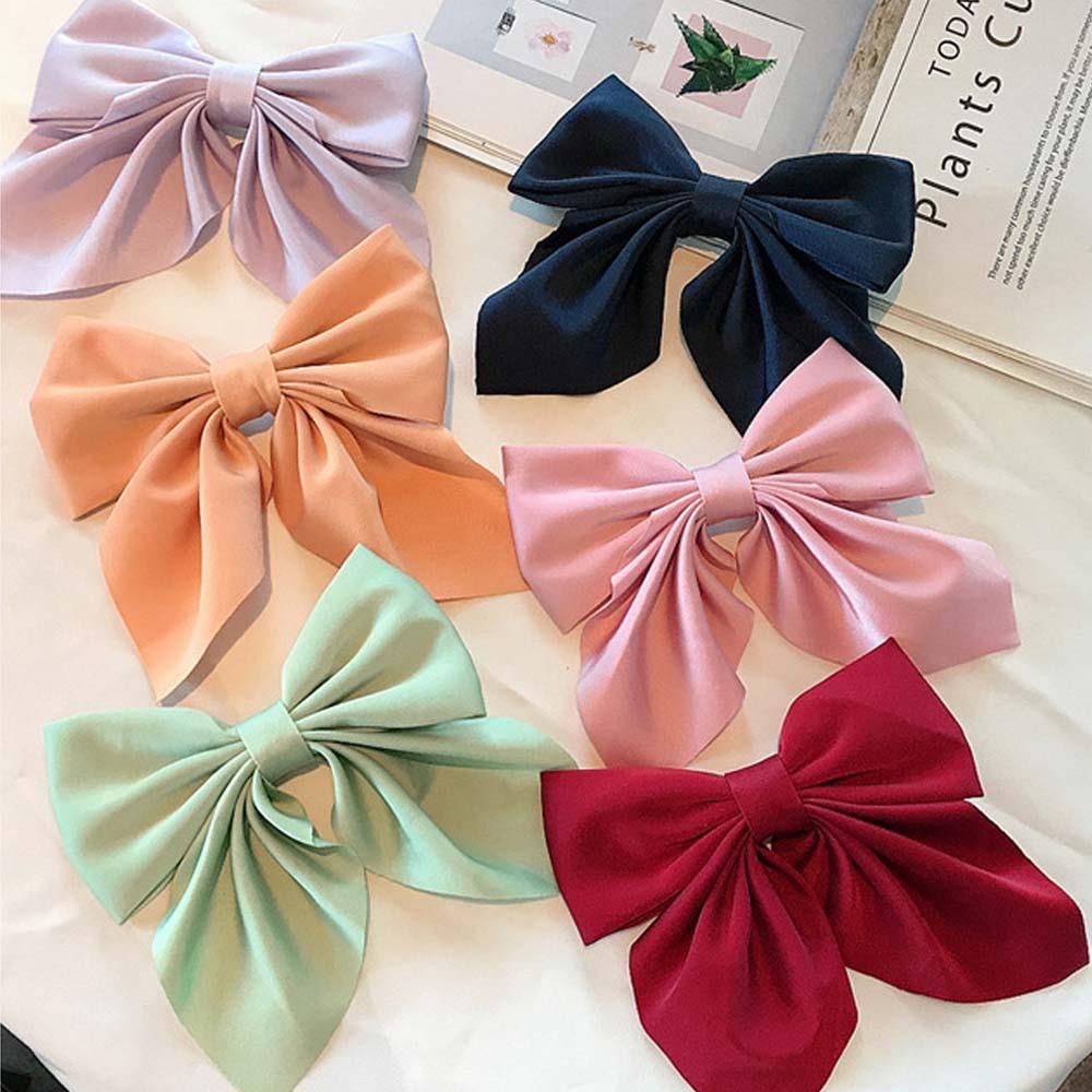 AROMA Kẹp Tóc Hình Nơ Đơn Giản Phong Cách Hàn Quốc Cho Nữ