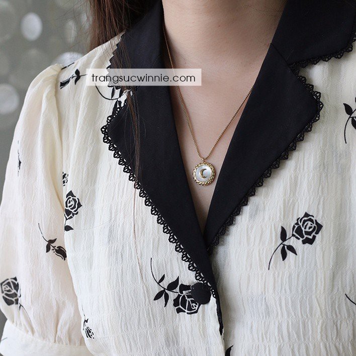 Dây chuyền nữ titan nacre moon