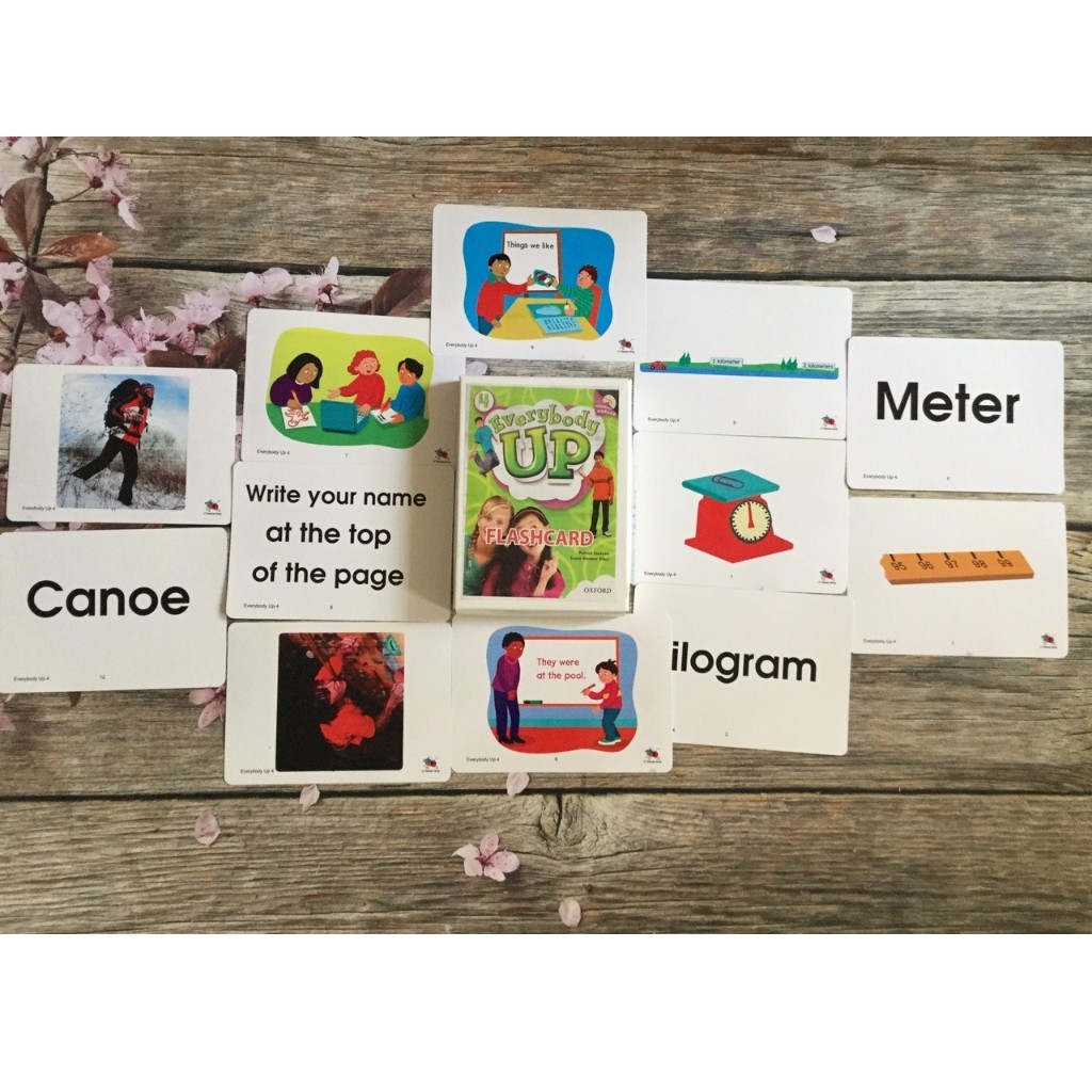 Flashcard Everybody Up bản 2nd, Ép Plastic, 2 mặt, Khổ A5
