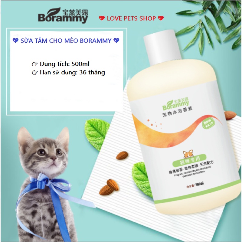 SỮA TẮM CHO CHÓ MÈO THƯƠNG HIỆU BORAMMY  LOVE PETS SHOP