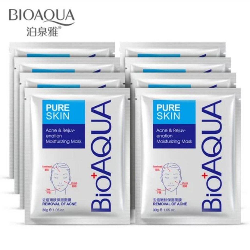 Mặt nạ giảm mụn kháng khuẩn làm sạch kiểm soát cân bằng dầu làm dịu da Bioaqua