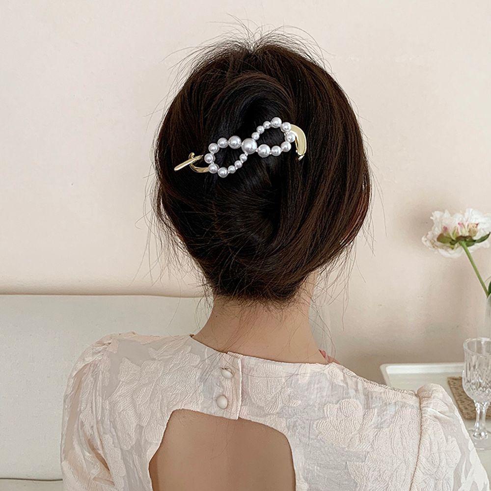 Kẹp Tóc Đuôi Ngựa Hình Quả Chuối Màu Ngà Thời Trang Cho Nữ Giá Đỡ