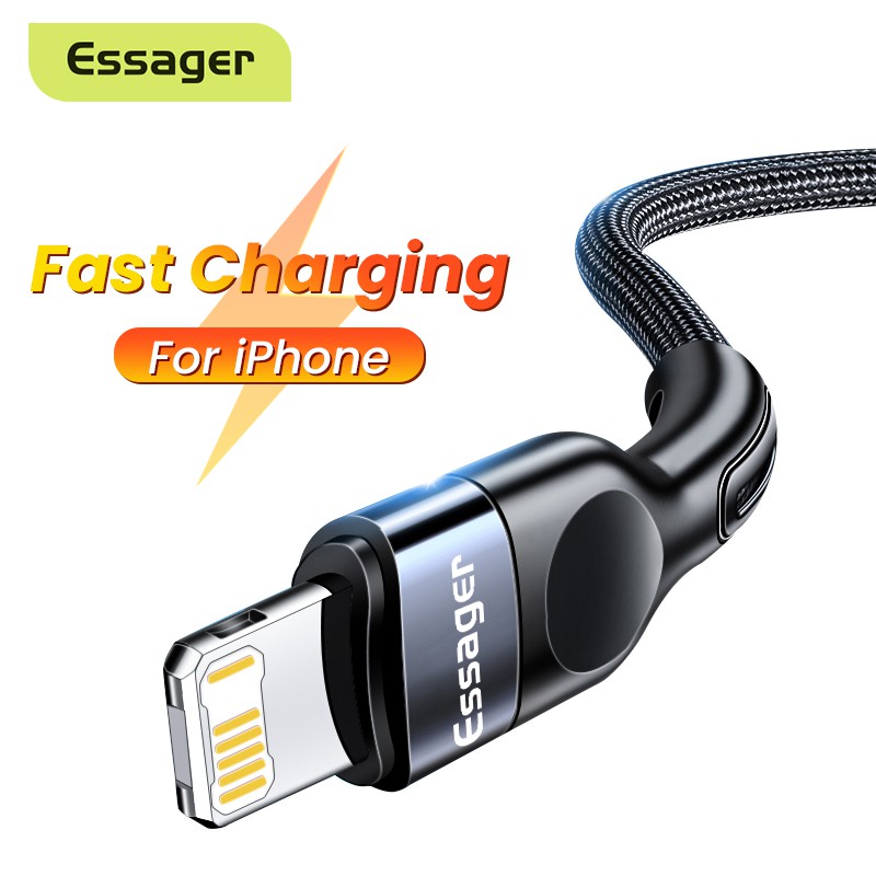 Essager 2.4A Cáp Lightning USB sạc nhanh cho iPhone 12 11 Pro Xs Max Xr X 8 7 6 6s 5s Se thumbnail
