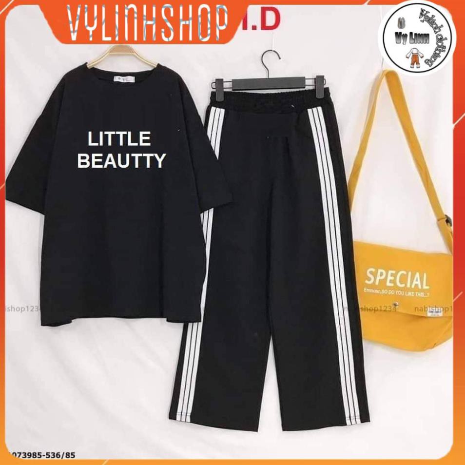 Sét áo phông Beautty + quần ống rộng 3 sọc