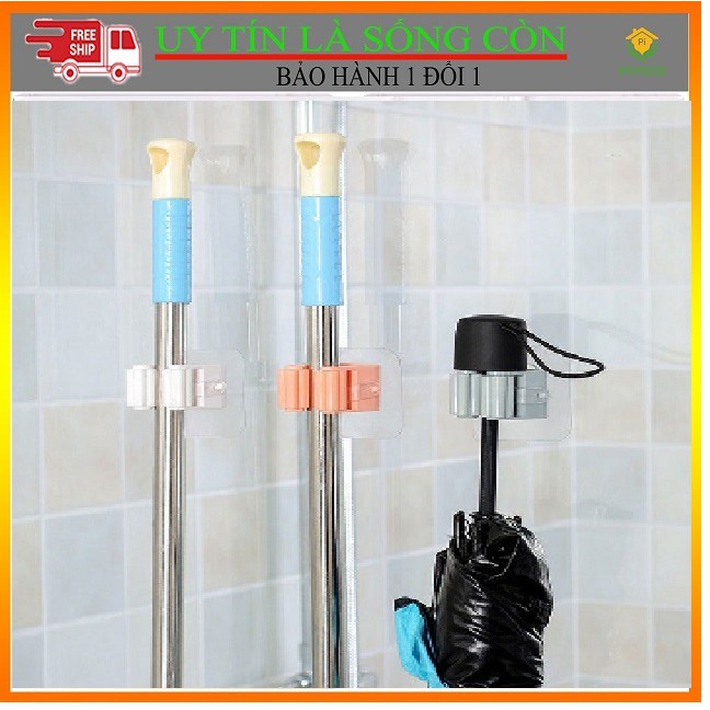 Đế treo chổi và cây lau nhà dán tường chịu lực cực tốt