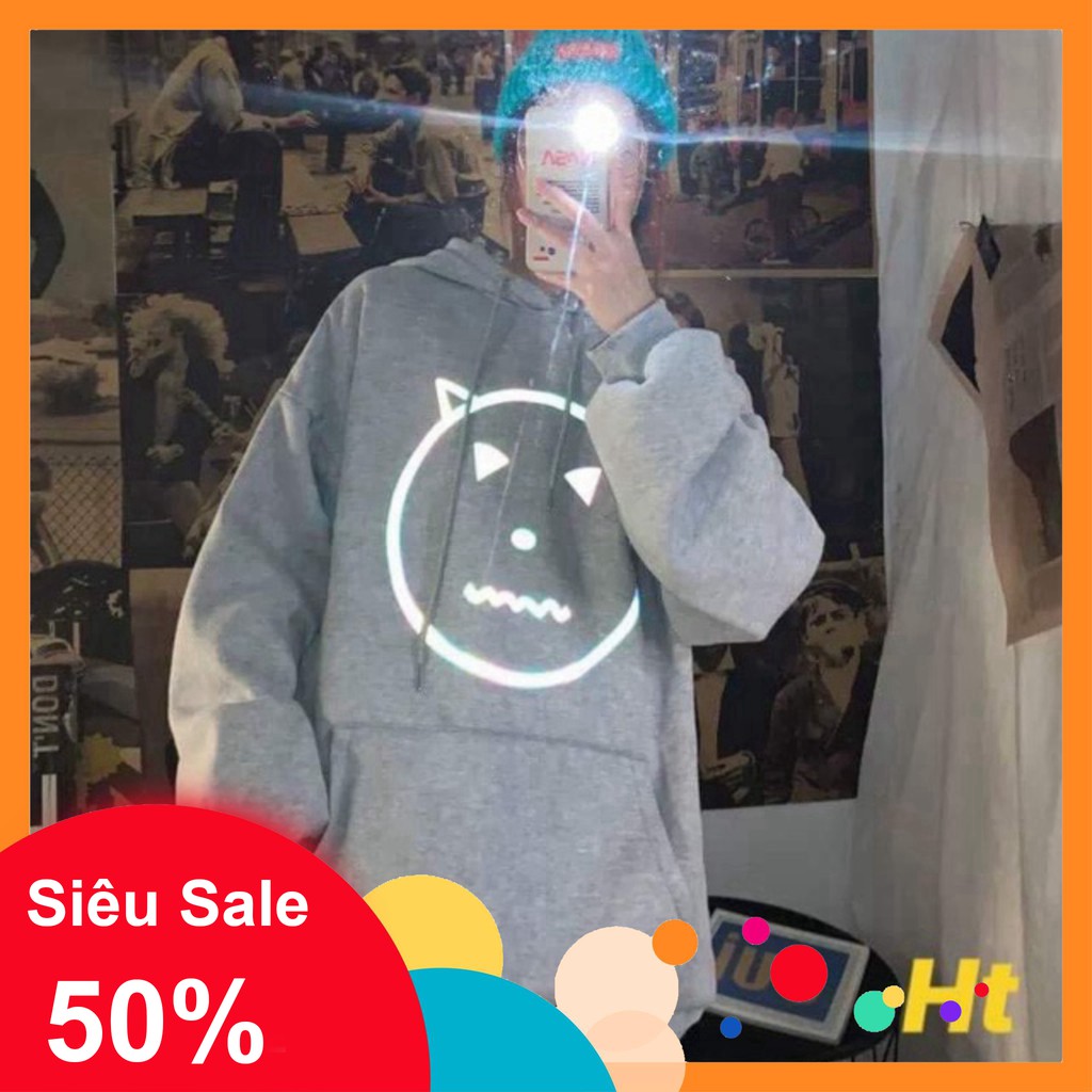 [MUA 6 TẶNG 1] [MẪU MỚI] Áo hoodie phản quang áo khoác nỉ phản quang in hình Gấu Tai nhọn