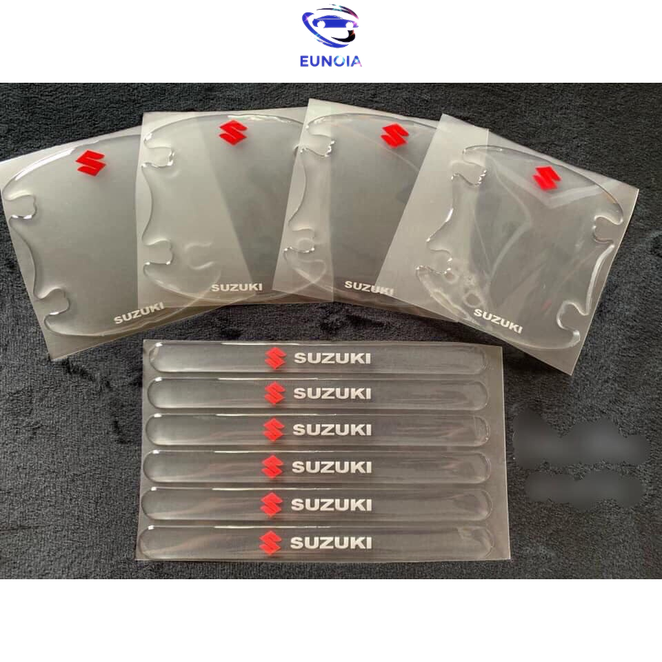 [SUZUKI] Bộ 10 Miếng Dán Silicon Chống Xước Hõm Cửa, Tay Nắm Cửa , Gương Ô Tô Xe Hơi Có Logo Hãng Xe Suzuki