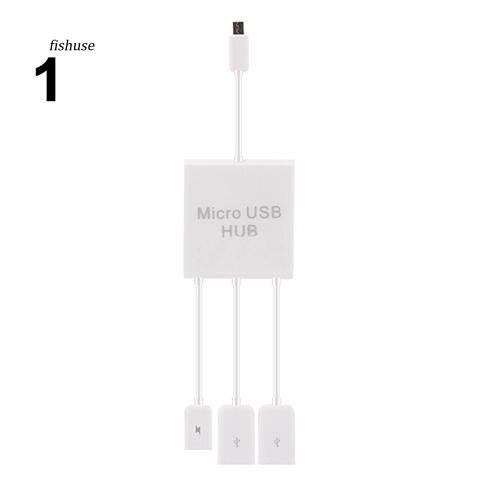 Dây cáp chuyển đổi Micro USB HUB OTG sang USB 2.0 3 trong 1