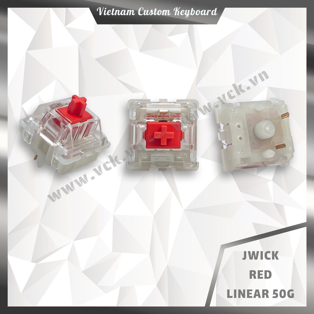 Jwick Linear Switch Lubed 105-205 | Lựa Chọn Thay Thế Gateron & Akko CS | Jwick Red | Jwick Yellow | Jwick Clear | VCK