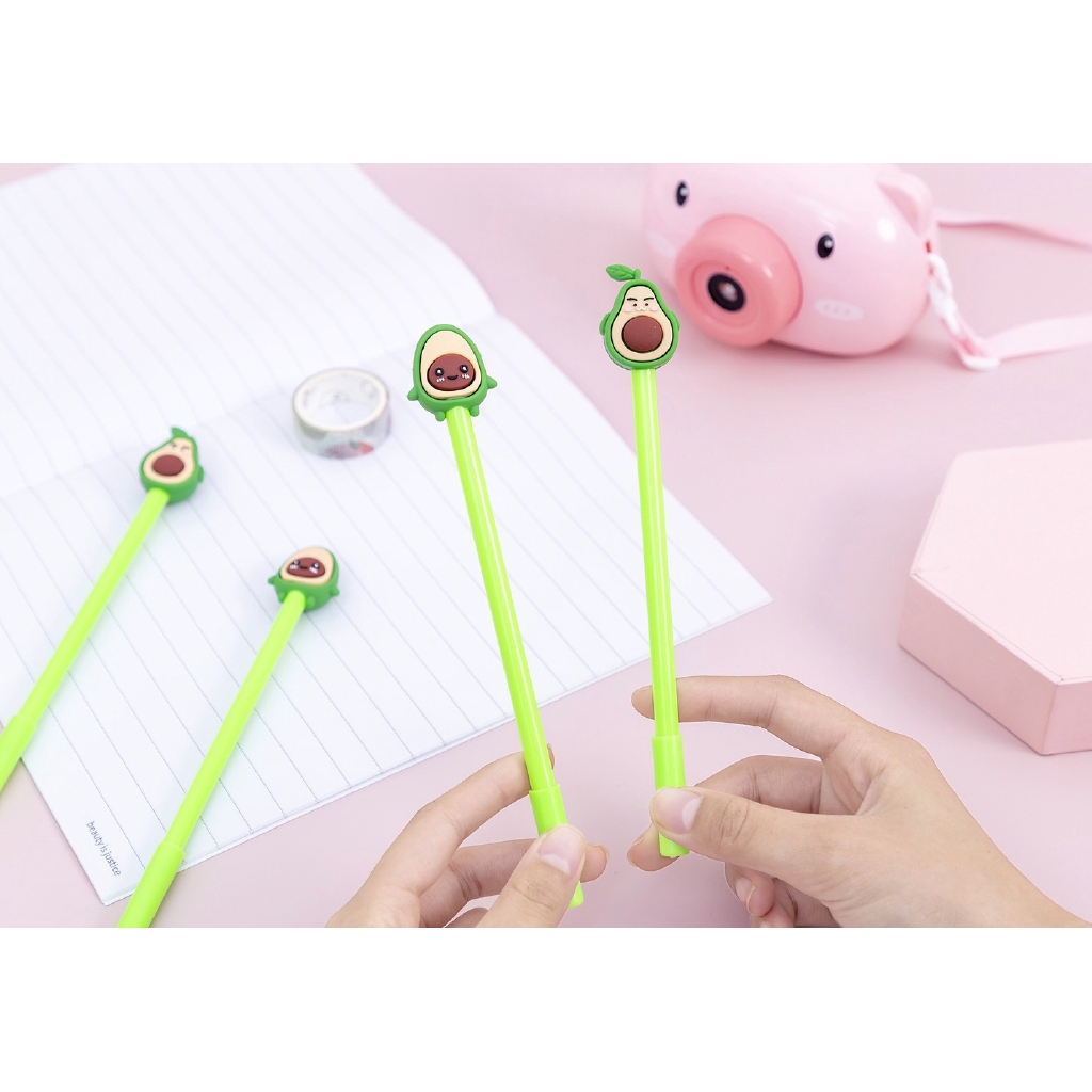 Bút Bi Ngòi 0.5mm Hình Trái Bơ Hoạt Hình Sáng Tạo